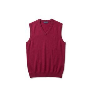 Savile Row Sweater Vest Men M Red V Neck Knit Classic Preppy Layering Top